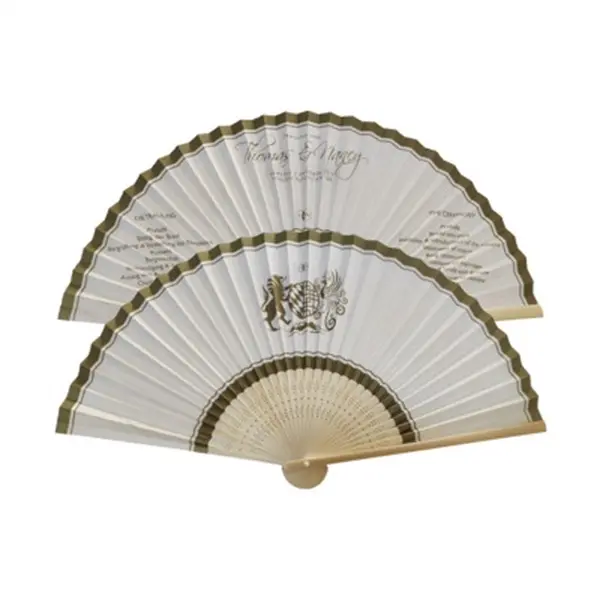 Bamboo Folding Hand Held Fan W/ Two side Imprint