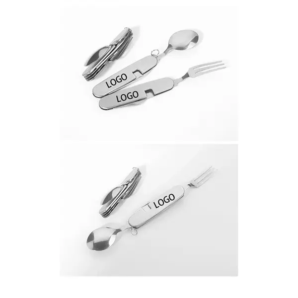 Detachable Outdoor Camping Cookware Fork Knife Spoon Bottle