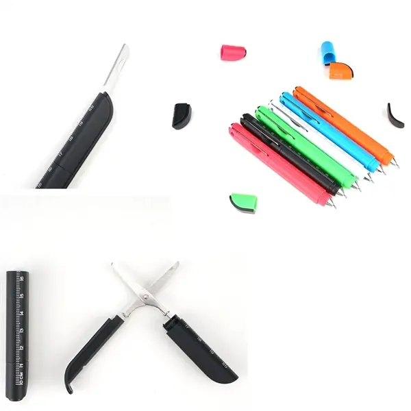 4 in 1 Multi-function ruler scissors with knife express unpa