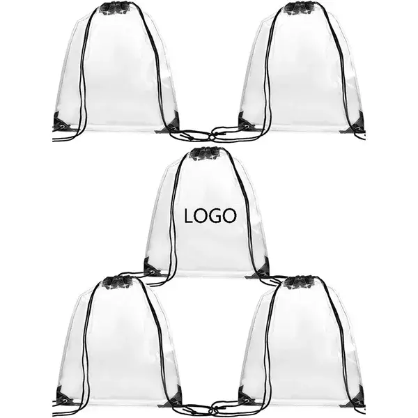 PVC travel storage waterproof clear drawstring backpack