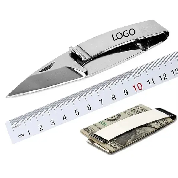 Stainless Steel Folding Knife Money Clip
