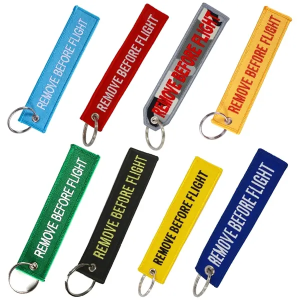 custom embroidered keychain with logo stitching