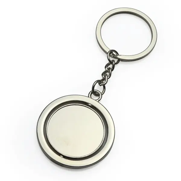 Metal Rotating Round Keychain