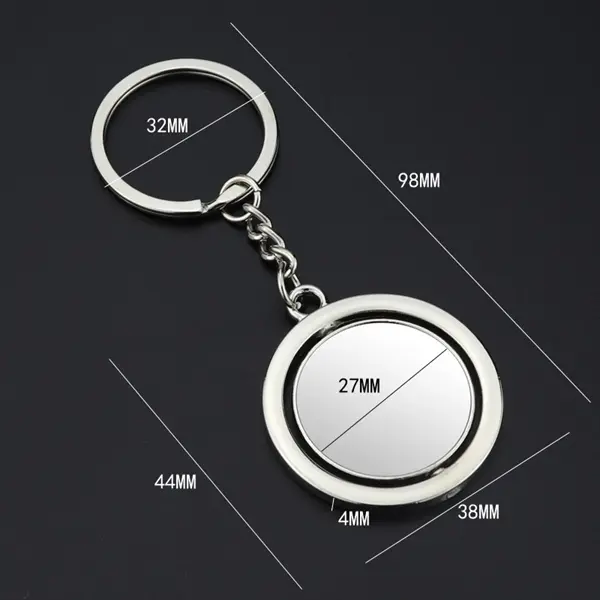 Metal Rotating Round Keychain