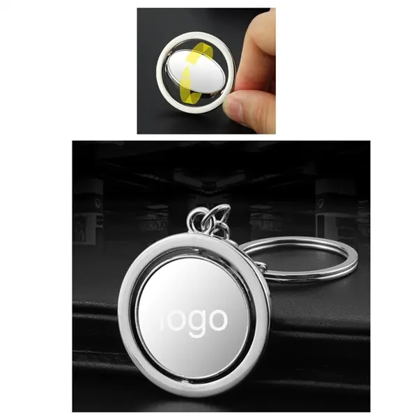 Metal Rotating Round Keychain