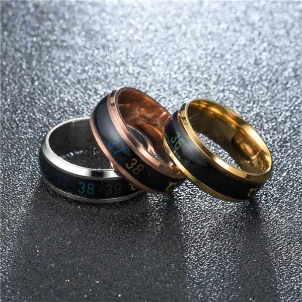 Mood Temperature Display Couple Ring