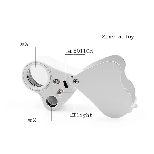 30X 60X Led Magnifying Flashlight