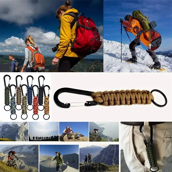 Paracord Keychain with D-Ring Aluminum Carabiner