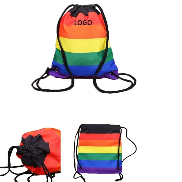 Rainbow Drawstring Backpack