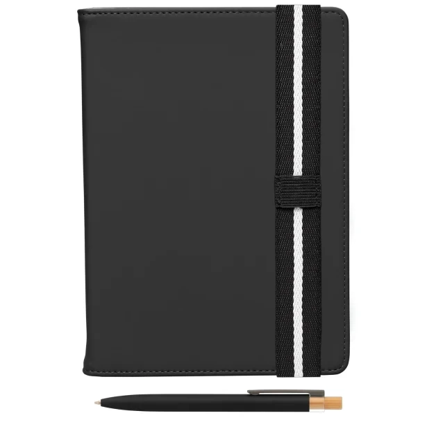 Newport Recycled Chevron Refillable Journal Pen Set - A5
