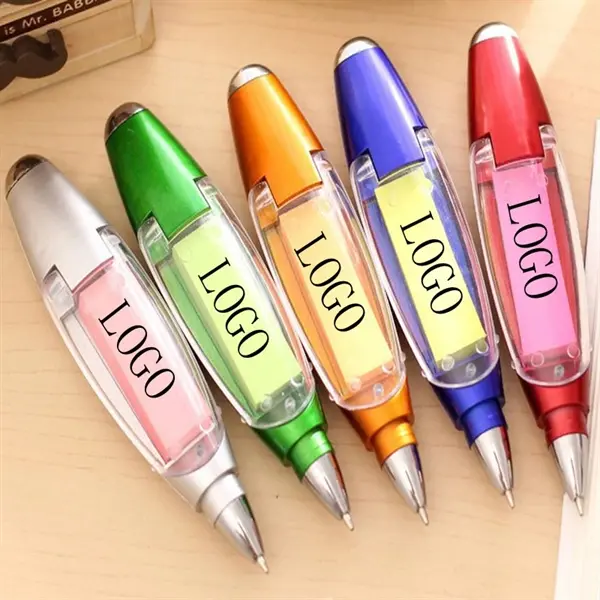 Multi function lanyard note LED light ballpoint pen