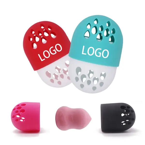 Cosmetic Blender Sponge Case Puff Egg Soft Silicone Holder