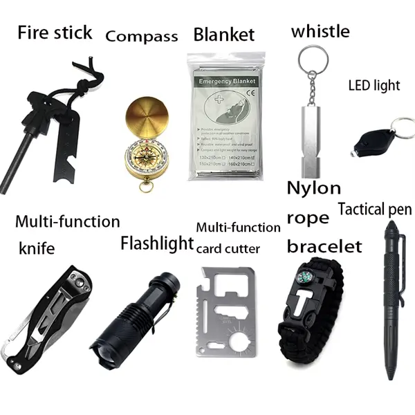 Outdoor Camping Survival Multi-functional Tool Emergency Box