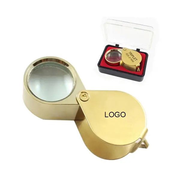 Custom 30X Metal Foldable Jewelry Loupe Golden Magnifier
