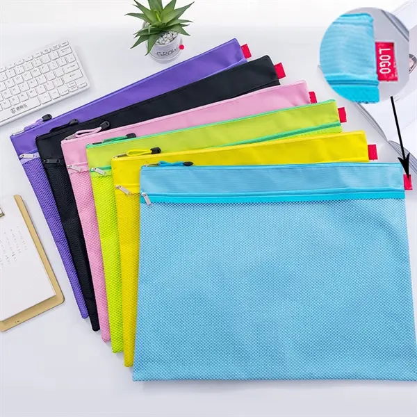 A3 polyester transparent mesh file bag