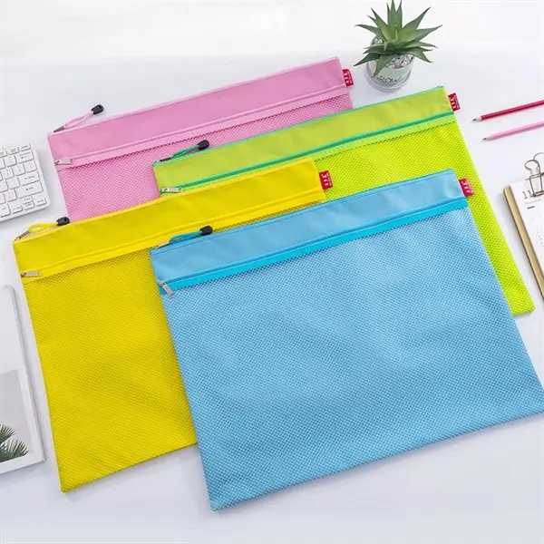 A3 polyester transparent mesh file bag