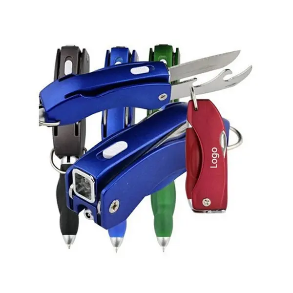 Multi-Functional ABS Ballpoint Pen With Buckle Knife Tool