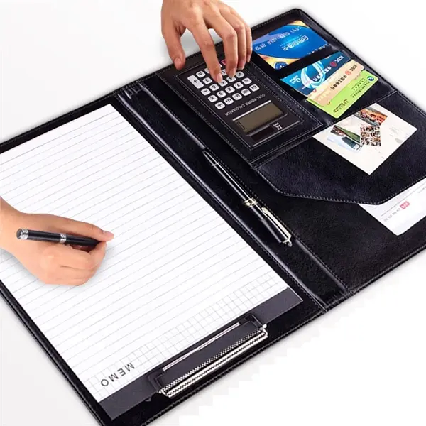 A4 PU Leather File Folder With Calculator