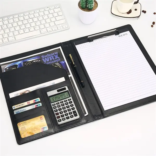 A4 PU Leather File Folder With Calculator
