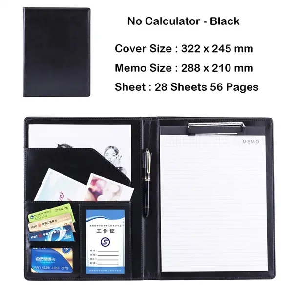 A4 PU Leather File Folder With Calculator