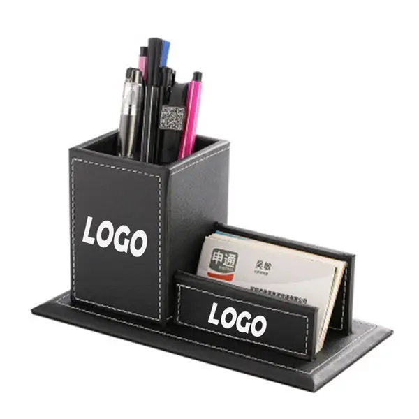 Multifunctional Designed Leather Pen Business Card Holder