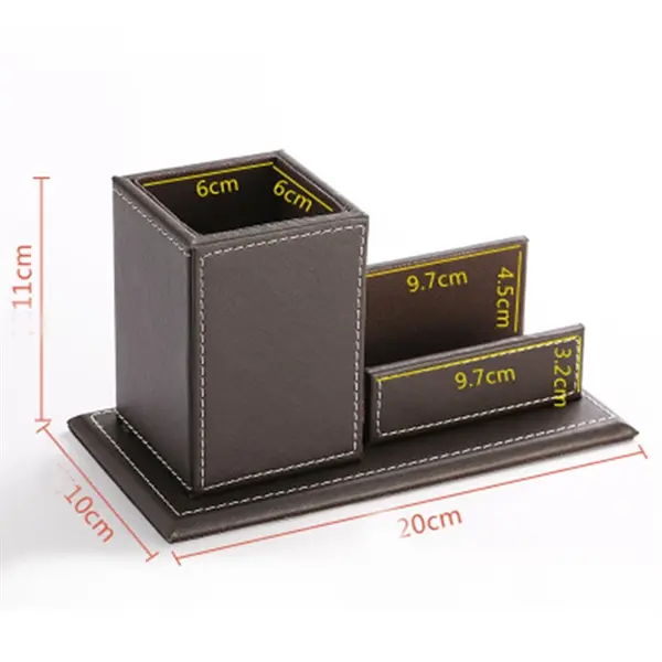 Multifunctional Designed Leather Pen Business Card Holder