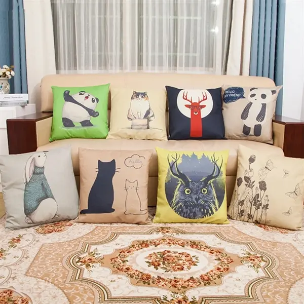 Cotton and linen pillows