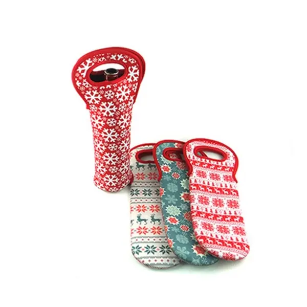 Custom Christmas Wine Tote Bags