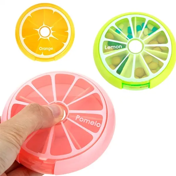 Fruit Round Rotating 7 Grid 7 Day ABS Pill Box