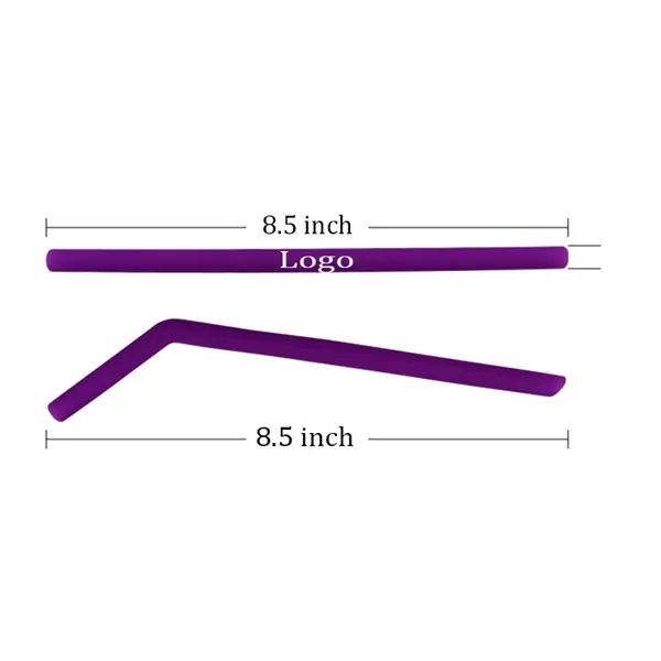 8.5" Silicone Straw with Cleaning Brush Set