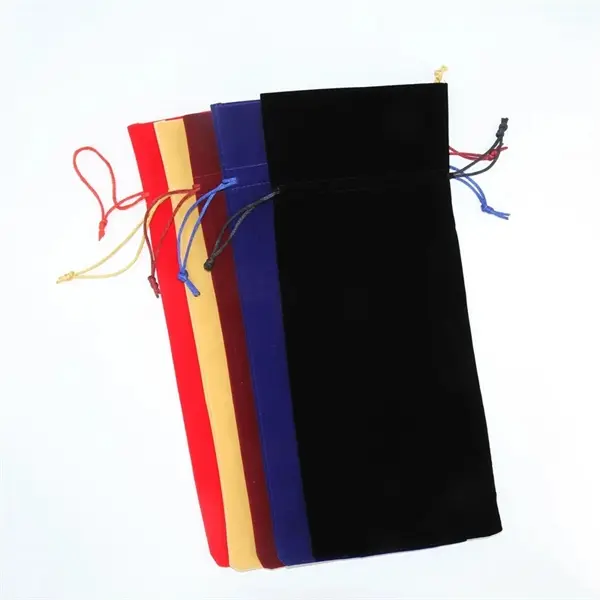 Velvet Wine Drawstring Bag