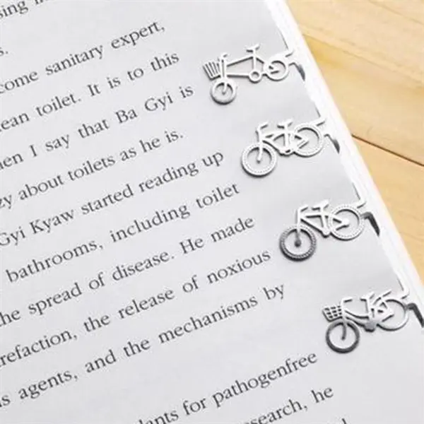 Cartoon mini metal bookmark load in a paper box