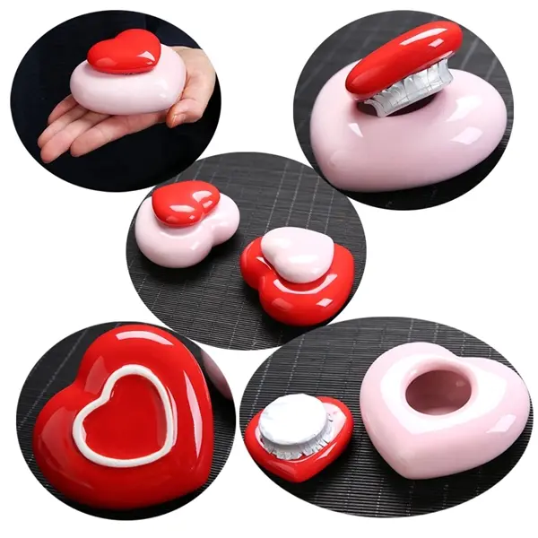 New Heart Shaped Mini Ceramic Small Sealed Jar