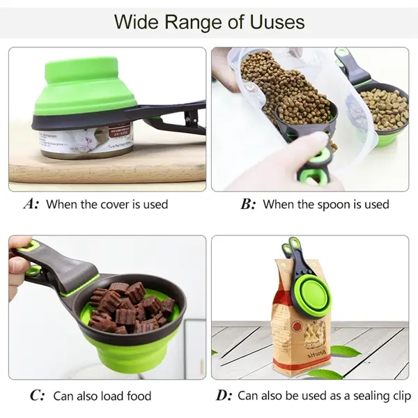 Pet Folded Sealing Clipper Food Scoop Spoon