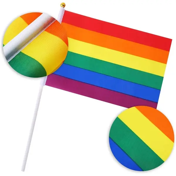 Mini Small Gay Pride Rainbow Handheld Stick Flags