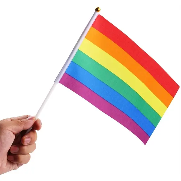 Mini Small Gay Pride Rainbow Handheld Stick Flags