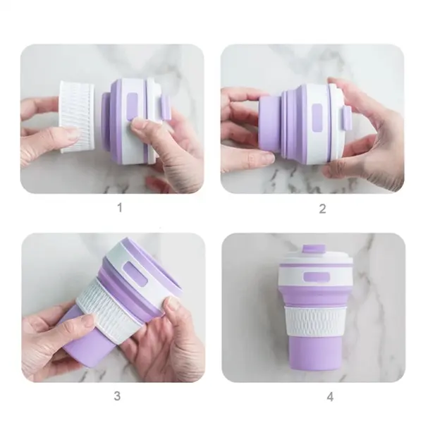 Portable silicone folding cup