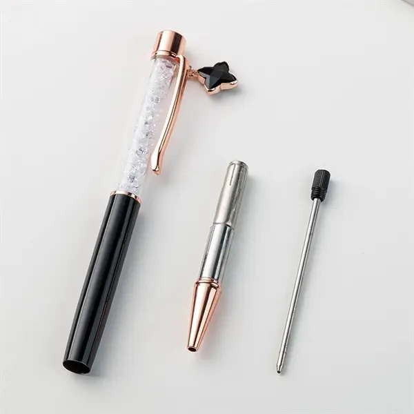 Metallic crystal ballpoint pen