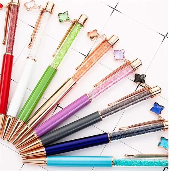 Metallic crystal ballpoint pen