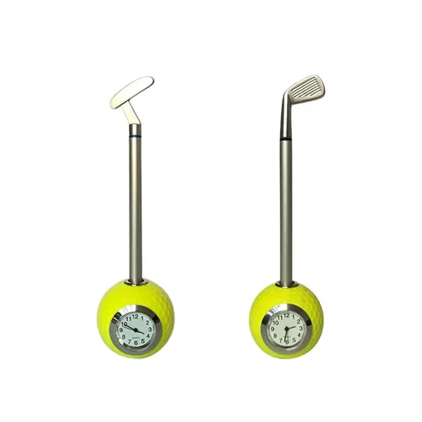 Golf Ball Pen Holder With Clock