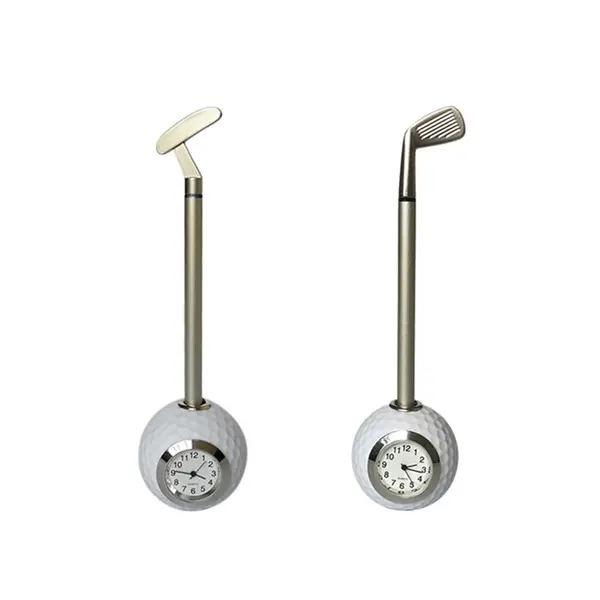 Golf Ball Pen Holder With Clock