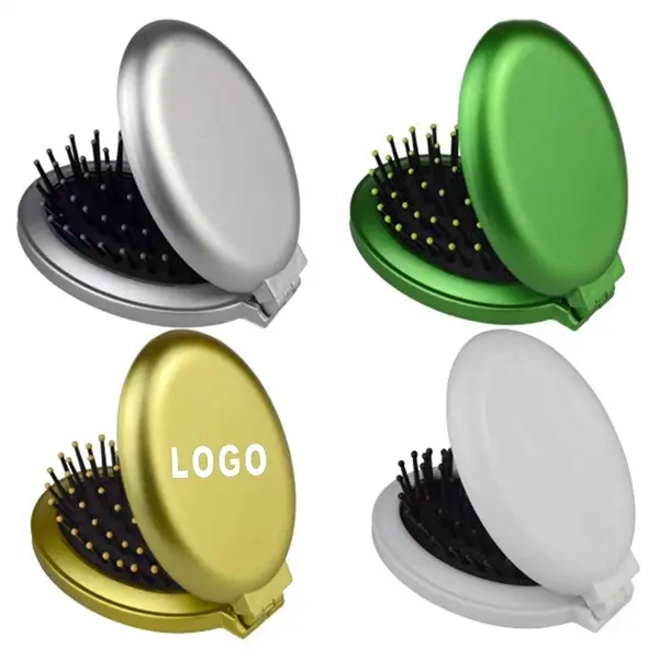 Mini Folding Pocket Hair Comb with Mirror