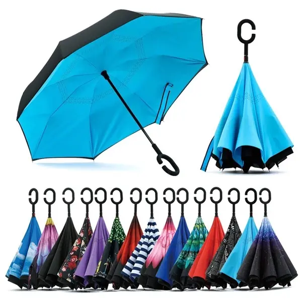 C Shape Handle Reversible Umbrella
