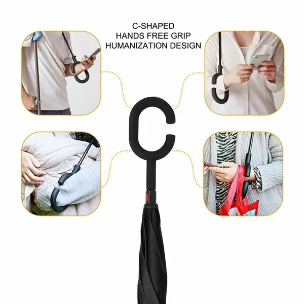 C Shape Handle Reversible Umbrella