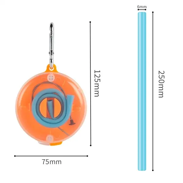 Portable Silicone Collapsible Straw Set