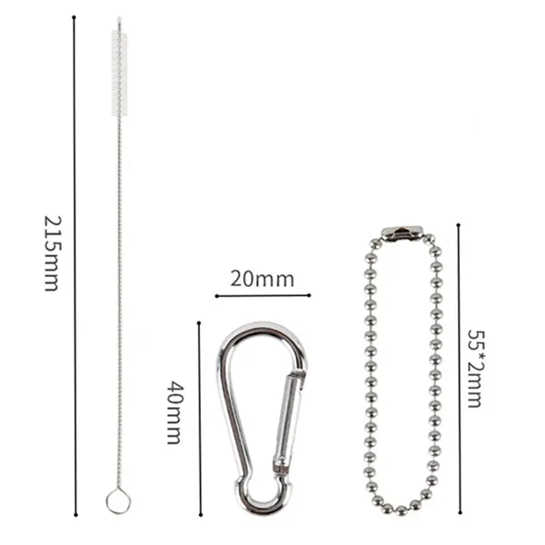 Portable Silicone Collapsible Straw Set