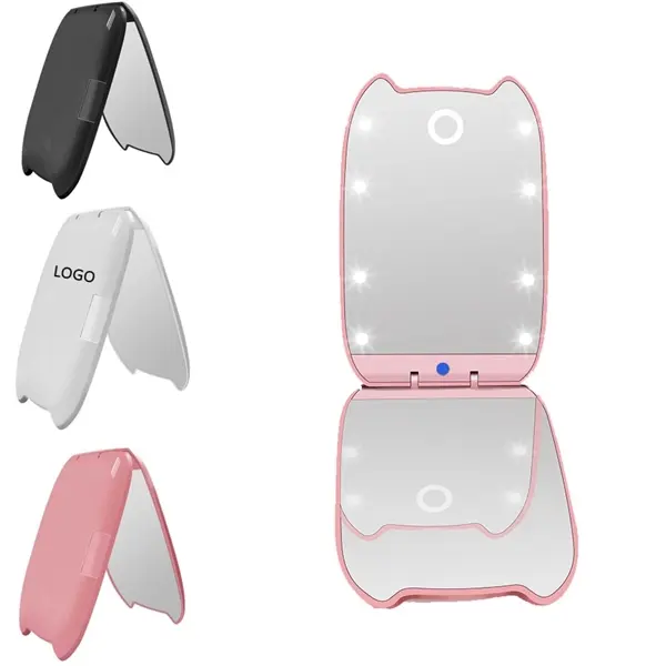 Folding Touch-screen LED Make-up Mirror