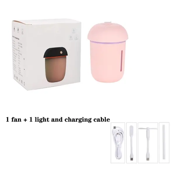 3 in 1 Mini Rechargeable Humidifier With Light and Fan