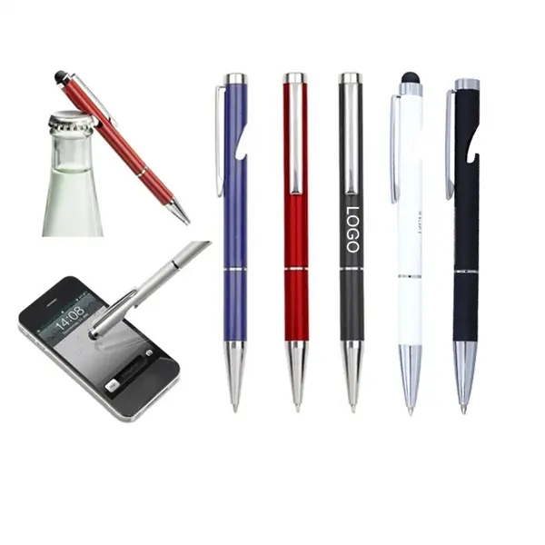 Bottle Opener Metal Ballpoint Pen with Stylus