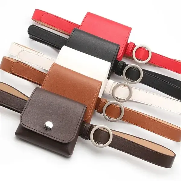 Vintage Leather Multi Pocket Belt Bag Fanny Pack